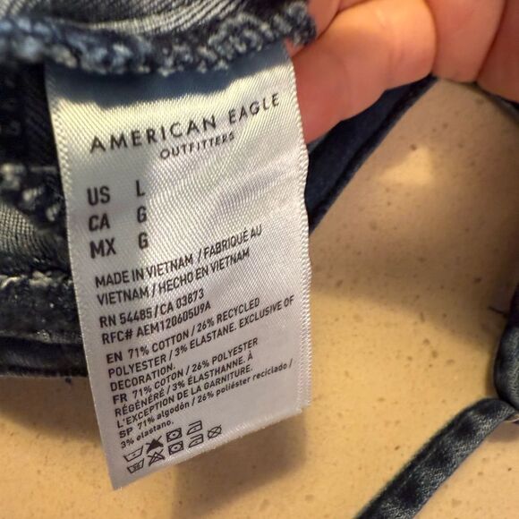 American Eagle Outfitters Dark Blue Denim Crop Zipper Back Top NWT - Picture 5 of 7